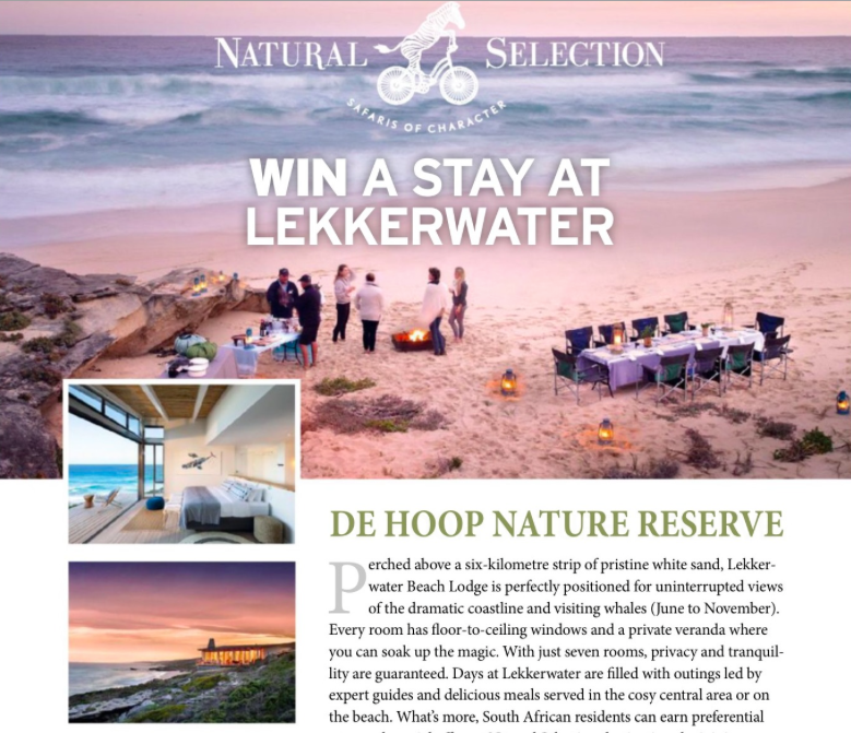 WIN A STAY AT LEKKERWATER